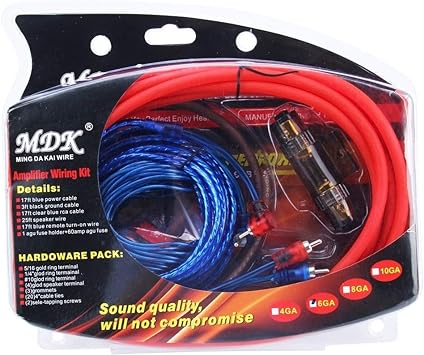 Kit Cable de Audio para Auto con soporte de fusibles Kaiboyu MDK 2 RCA A 2  RCA 4GA - CBS