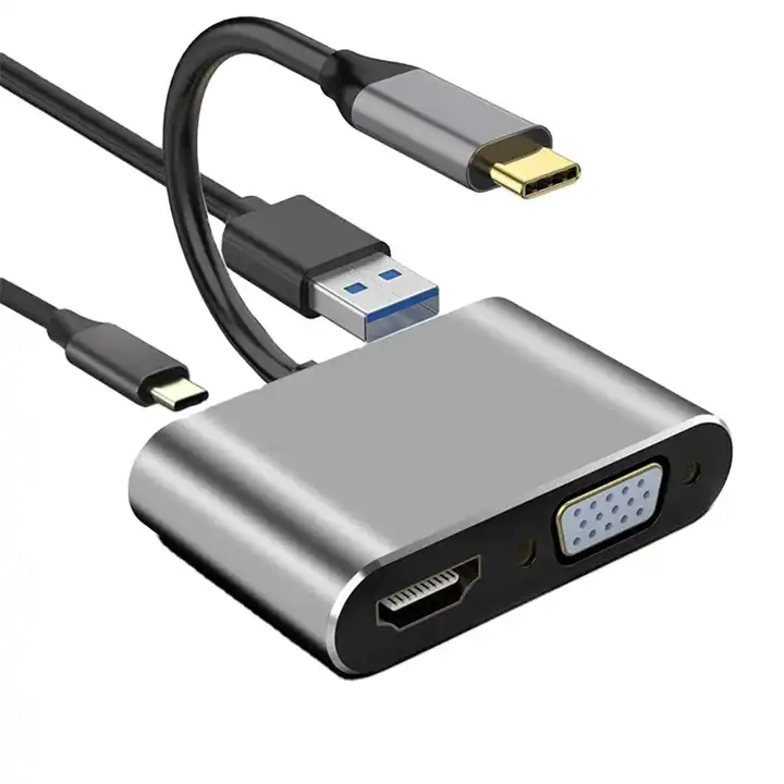 Adaptador 4 en 1 convertidor Tipo C a HDMI VGA USB Tipo C - CBS