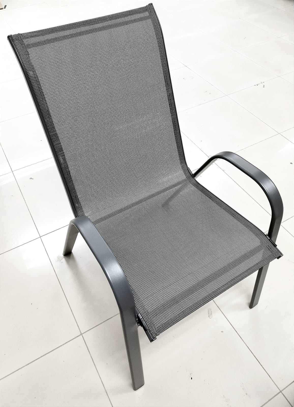 Silla de Metal con Lona para Jardín - Asiento de Exterior Apilable Ideal  para Balcón Terraza y Jardín - Allison