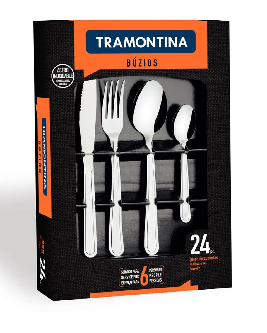 Juego de cubiertos Tramontina Buzios 24 Piezas 23799/075 56TRBQX -  Tramontina