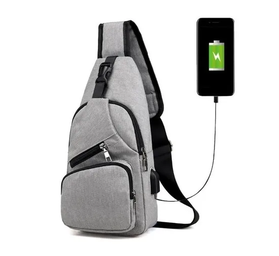 Mochila Bolso Frontal Pecho Usb Var Colores - Generico