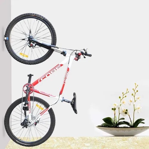 Soporte de pared para bicicletas - Madera y aluminio - Negro