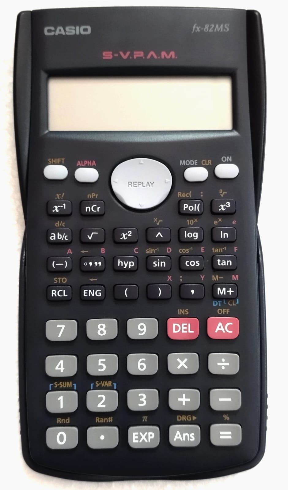 Calculadora Científica com 240 Funções, Visor de 2 Linhas e 10 Dígitos,  Casio, FX-82MS, Cinza