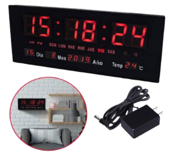 Reloj de Pared Digital Led Calendario Temperatura - NITRON