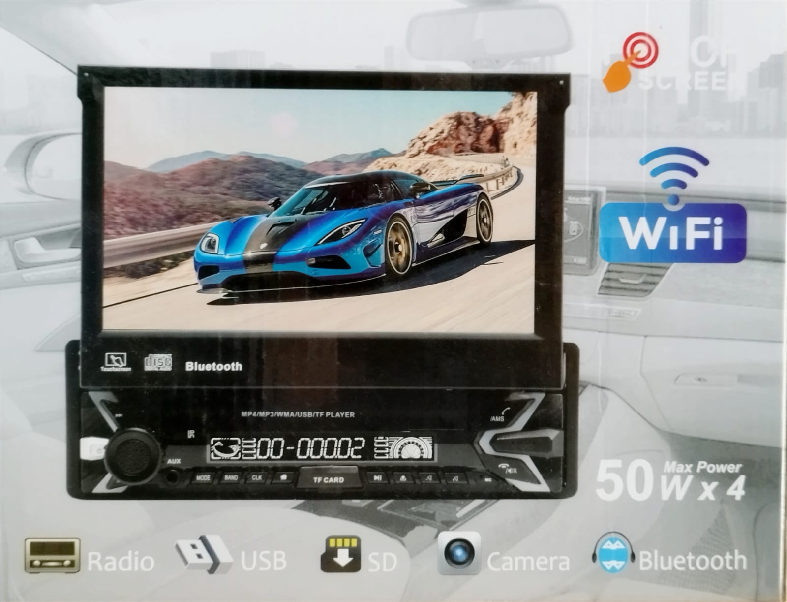 Auto Estereo 7 Pantalla Retractil 1 Din Android Auto Carplay