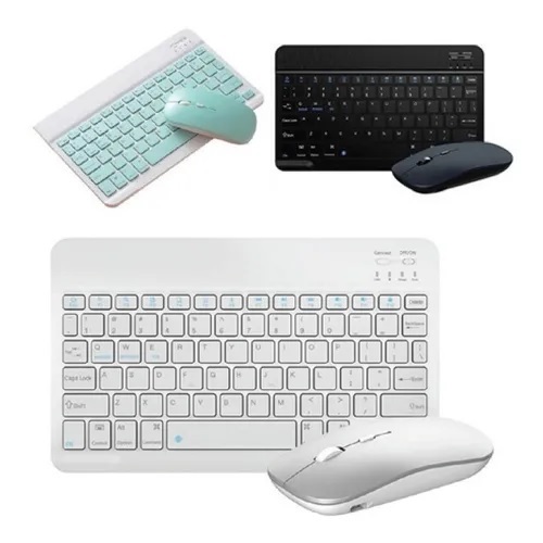 Kit Teclado Mouse Inalámbrico Bluetooth - Blanco