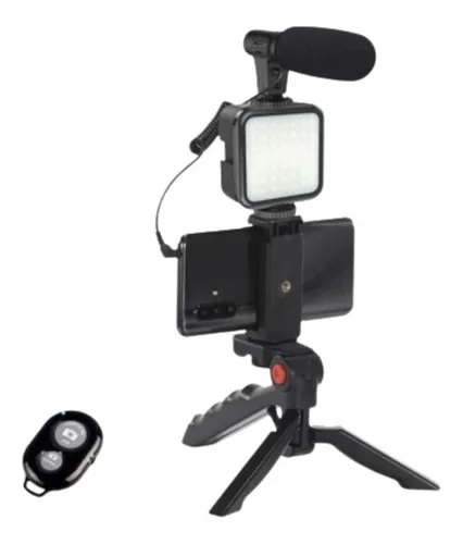 Trípode Para Selfie Celular + Luz Led + Microfono Tik Tok - JustLink