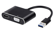 Adaptador USB a HDMI VGA convertidor USB 3.0 a HDMI 1080P HDMI y VGA