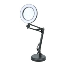 LAMPARA LED CON LUPA DE MESA BRAZO EXTENSIBLE