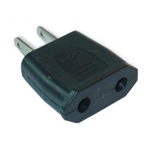 Adaptador Enchufe Negro Redondo a Plano Qx-4509