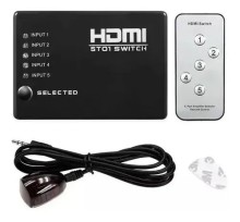 Hub Switch Hdmi Para Tv 1 A 5 Puertos Tv Box Ps4 Con Control 5 en 1
