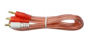 Cable Auxiliar Discman De 3.5mm A 2 Rca Blanco Rojo 3 Metros