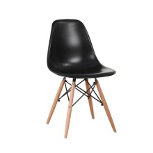 Silla Eames Patas Madera Plastico Comedor Restaurante Bar West Point Negra