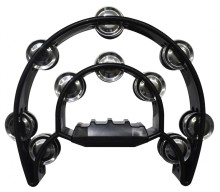 Pandereta  Plástica  Doble Media Luna DP917BK negro
