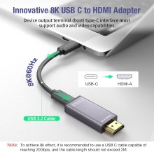 Adaptador Convertidor de video de tipo C a HDMI 8K 60hz 