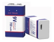 Batería Recargable 9v De 700ma Juguetes Litio Slot Micro Usb