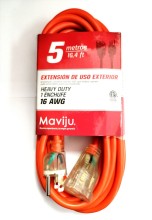  Cable Extensión Eléctrica 1625w 5m Exterior Naranja 1x16awg 