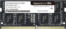 MEMORIA RAM TEAM ELITE SODIMM 8GB 3200 CL22 DDR4