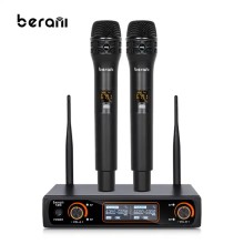 Microfono Berani UHF Doble inalambrico 130db  T-010 Metal