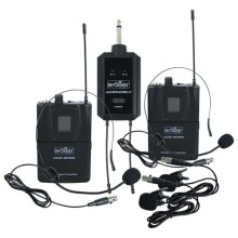 Micrófono Gröber Inalámbrico Profesional Doble Uhf Wm332lh Corbata Diadema