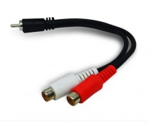 Cable De Audio Y 2 Jack Rca Hembra X 1 Plug Rca Macho Corto